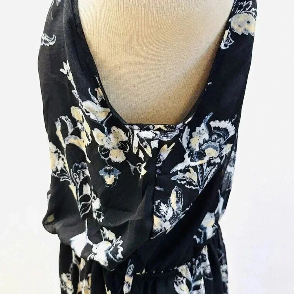 NWT WALLFLOWER Women Sleeveless Pullover High Neck Lined Floral Maxi Dress Large - Picture 6 of 13